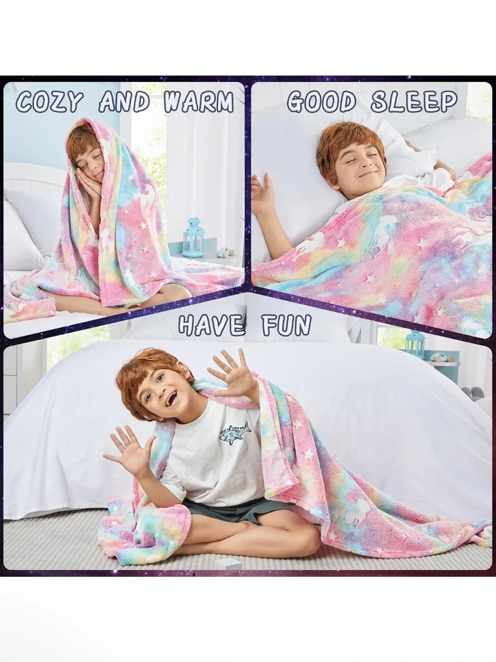 Glow in the Dark Unicorn Blanket 50
